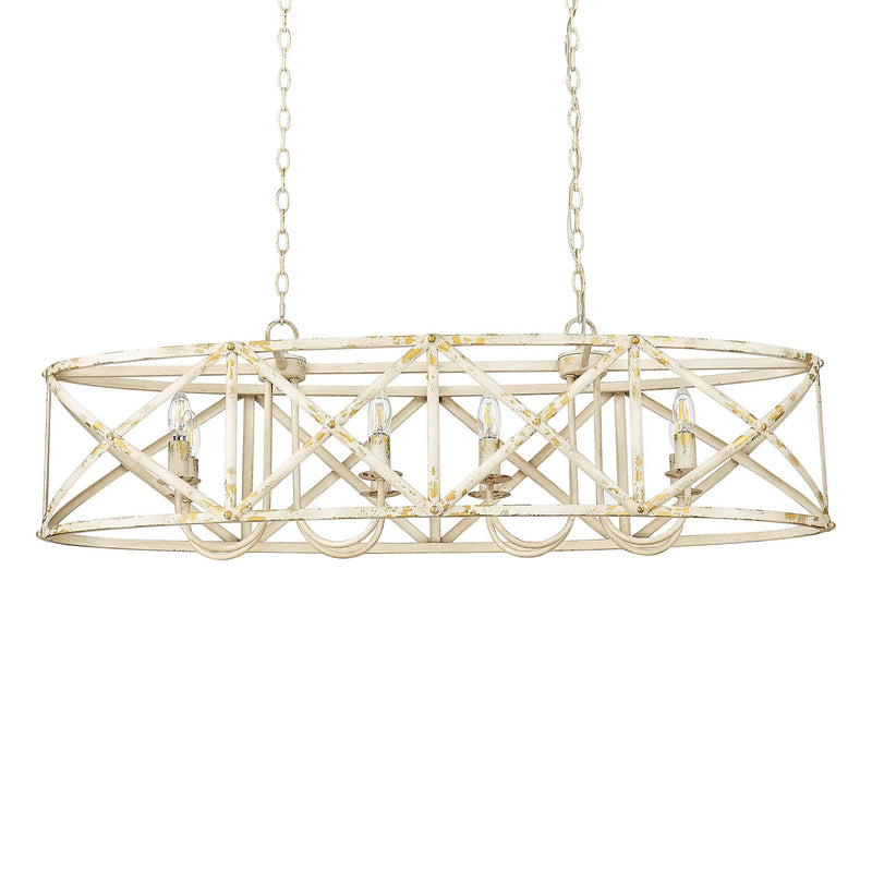 Alcott 8-Light Linear Pendant in Antique Ivory