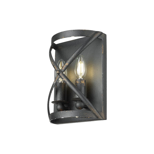 Alcott 2-Light Wall Sconce in Antique Black Iron