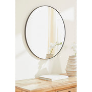 30" Round Mirror in Matte Black