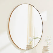 36" Round Mirror in Gold