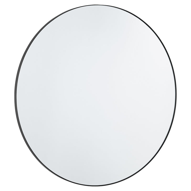 36" Round Mirror in Matte Black