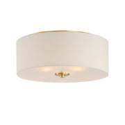 Bongo 3 Light Flush Mount in Natural Aged Brass