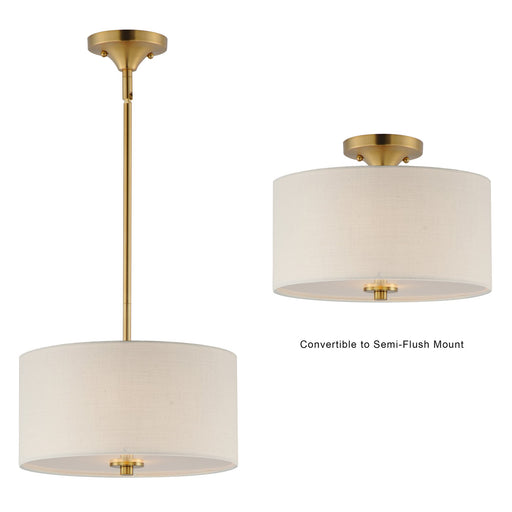 Bongo 2 Light 13" Pendant in Natural Aged Brass