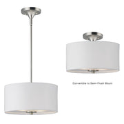 Bongo 2 Light 13" Pendant in Satin Nickel