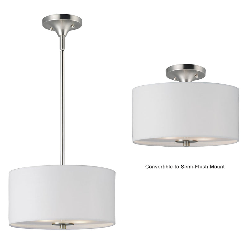 Bongo 2 Light 13" Pendant in Satin Nickel