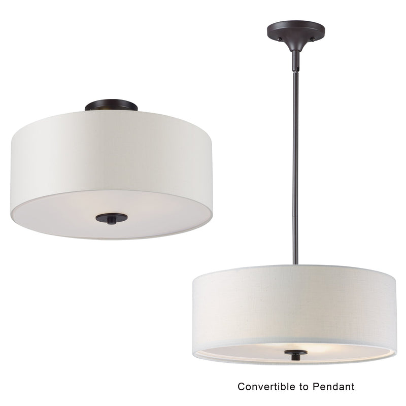 Bongo 3 Light Semi-Flush Mount in Oil Rubbed Bronze