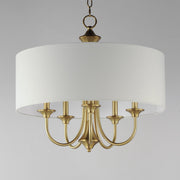 Bongo 5 Light Chandelier in Natural Aged Brass