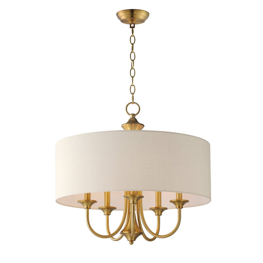 Bongo 5 Light Chandelier in Natural Aged Brass