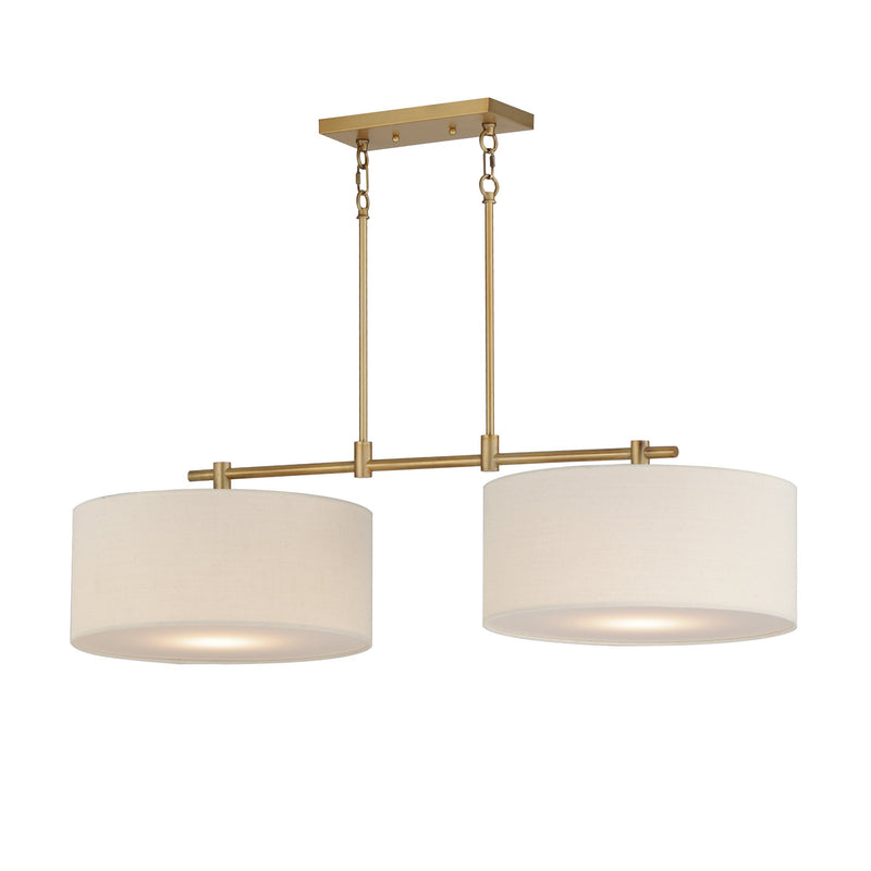 Bongo 2 Light 42" Linear Pendant in Natural Aged Brass