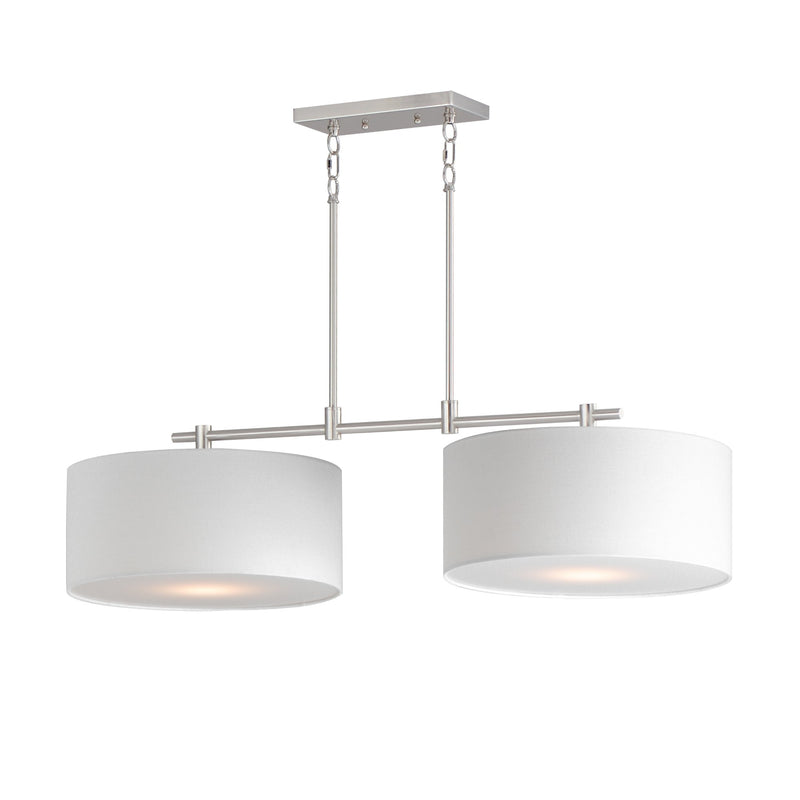 Bongo 2 Light 42" Linear Pendant in Satin Nickel