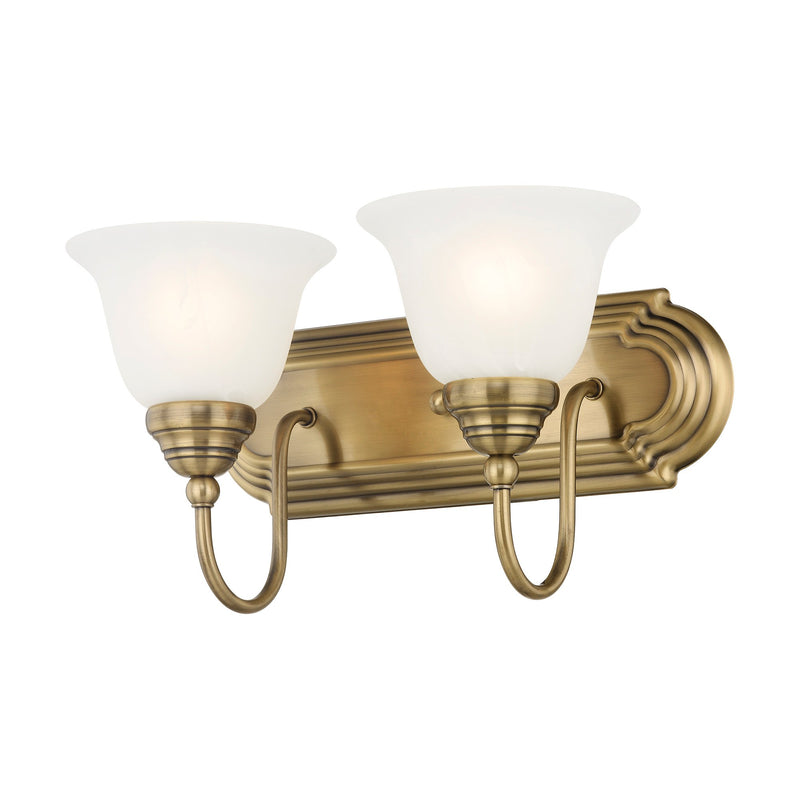 Belmont 2-Light Bath Vanity Light in Antique Brass