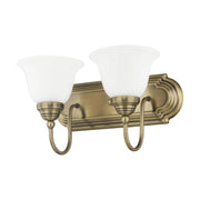 Belmont 2-Light Bath Vanity Light in Antique Brass