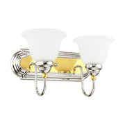 Belmont 2-Light Bath Vanity Light in Polished Chrome & Polished Brass