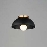 Thelonious 12" Flush Mount in Black / Natural Aged Brass