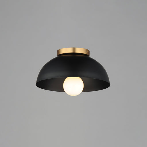 Thelonious 12" Flush Mount in Black / Natural Aged Brass