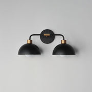 Thelonious 2 Light Bath Vanity Light in Black / Natural Aged Brass