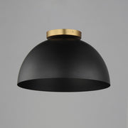Thelonious 16" Flush Mount in Black / Natural Aged Brass