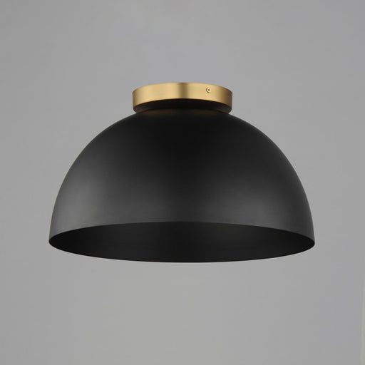 Thelonious 16" Flush Mount in Black / Natural Aged Brass