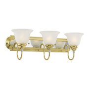 Belmont 3-Light Bath Vanity Light in Polished Brass & Polished Chrome