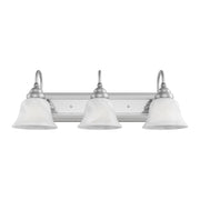 Belmont 3-Light Bath Vanity Light in Brushed Nickel Finish with Polished Chrome Finish Insert