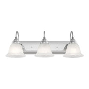 Belmont 3-Light Bath Vanity Light in Brushed Nickel Finish with Polished Chrome Finish Insert
