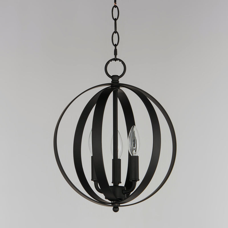Provident 3 Light 12" Globe Chandelier in Black