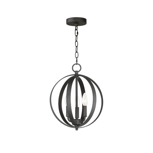 Provident 3 Light 12" Globe Chandelier in Black