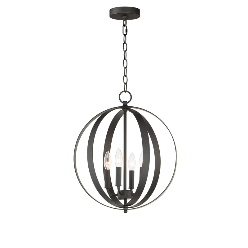Provident 4 Light 16" Globe Chandelier in Black