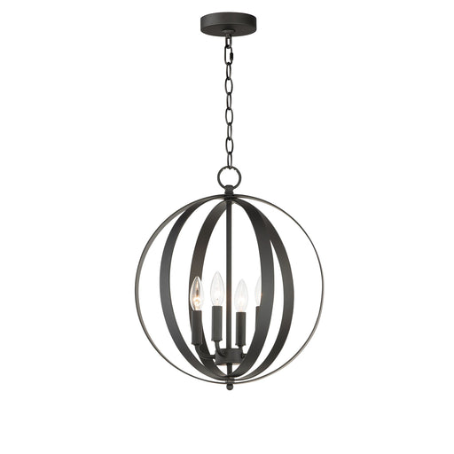 Provident 4 Light 16" Globe Chandelier in Black