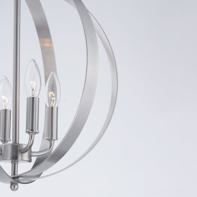 Provident 4 Light 16" Globe Chandelier in Satin Nickel