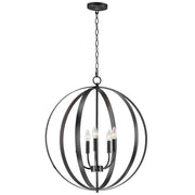 Provident 5 Light 24" Globe Chandelier in Black