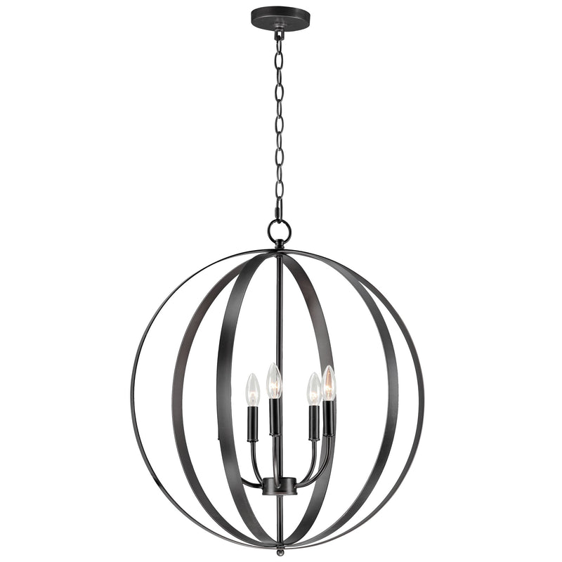 Provident 5 Light 24" Globe Chandelier in Black