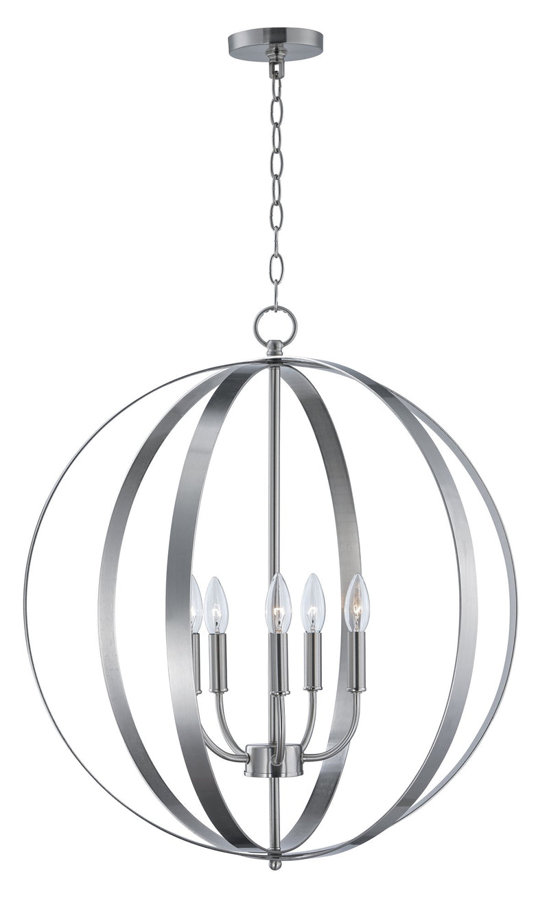 Provident 5 Light 24" Globe Chandelier in Satin Nickel