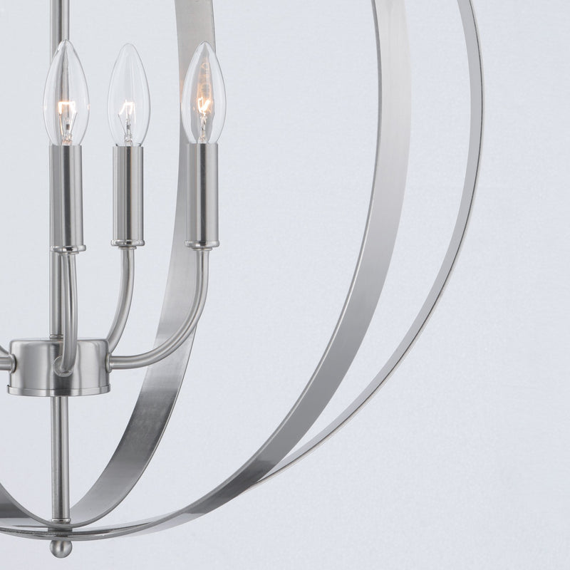 Provident 5 Light 24" Globe Chandelier in Satin Nickel