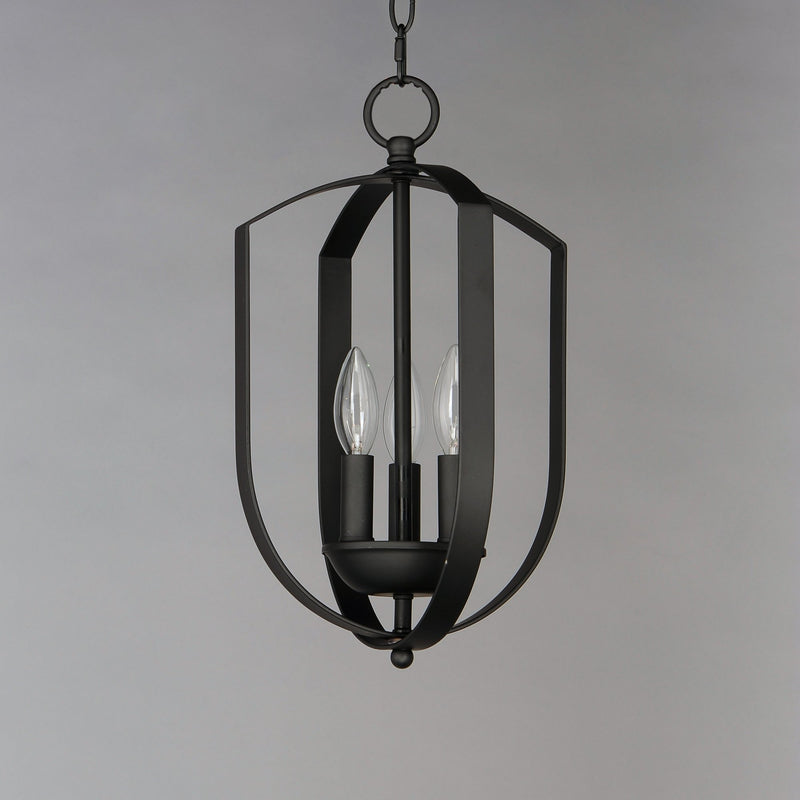 Provident 3 Light Cage Chandelier in Black