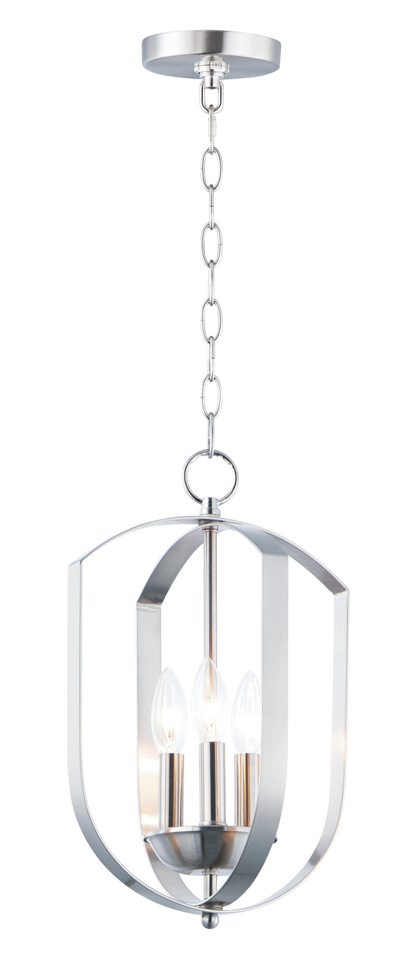Provident 3 Light Cage Chandelier in Satin Nickel