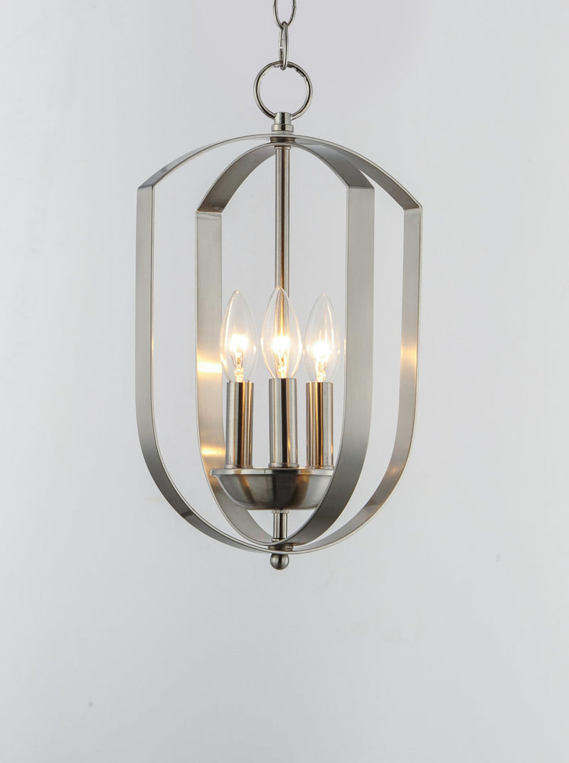 Provident 3 Light Cage Chandelier in Satin Nickel