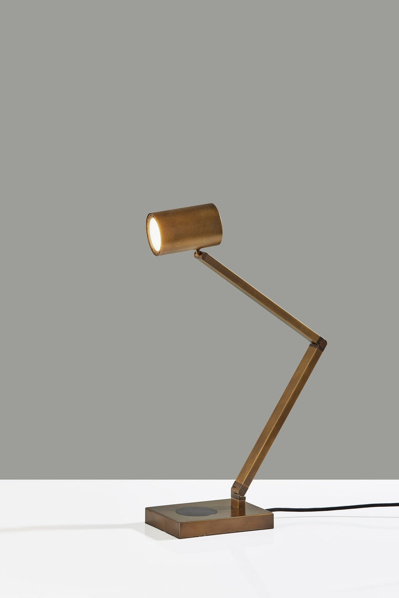 Newman Task Lamp in Lacquered Burnished Brass