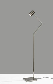 Turrell LED Swing-Arm Floor Lamp in Polished Nickel
