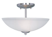 Logan 2 Light Semi-Flush Mount in Satin Nickel