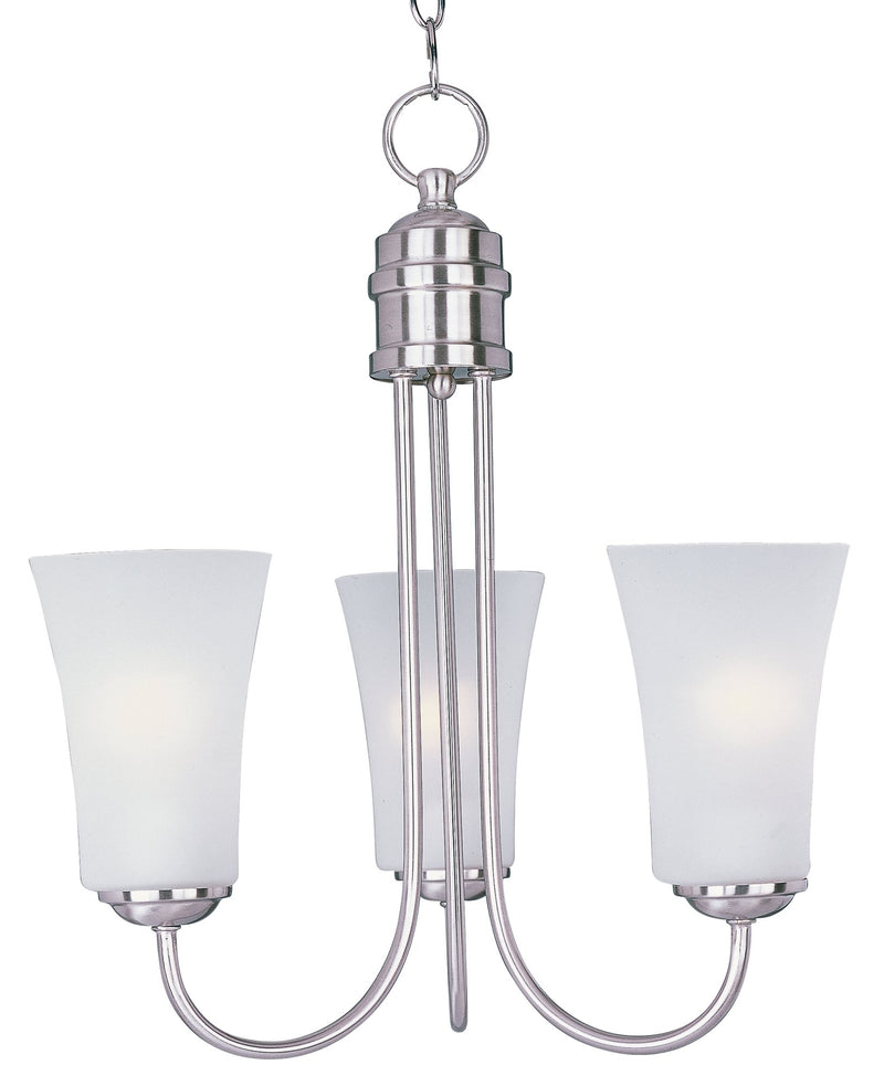 Logan 3 Light Chandelier in Satin Nickel