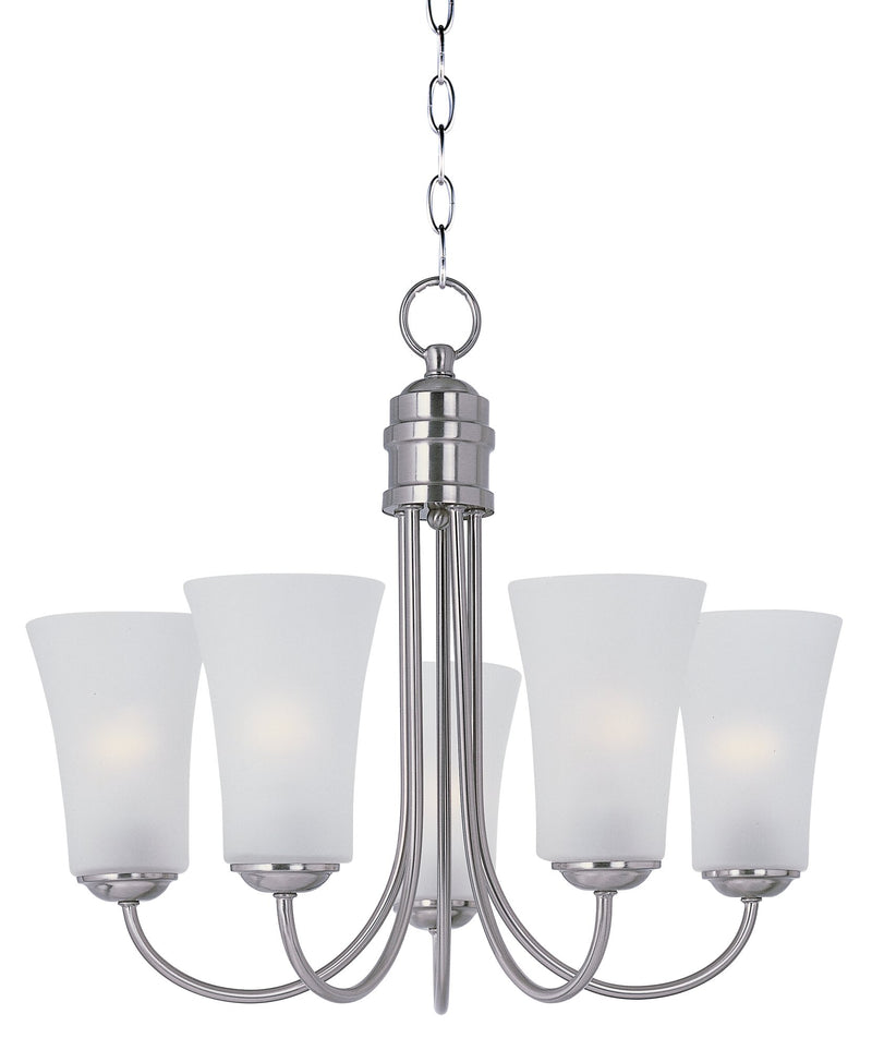 Logan 5 Light Chandelier in Satin Nickel