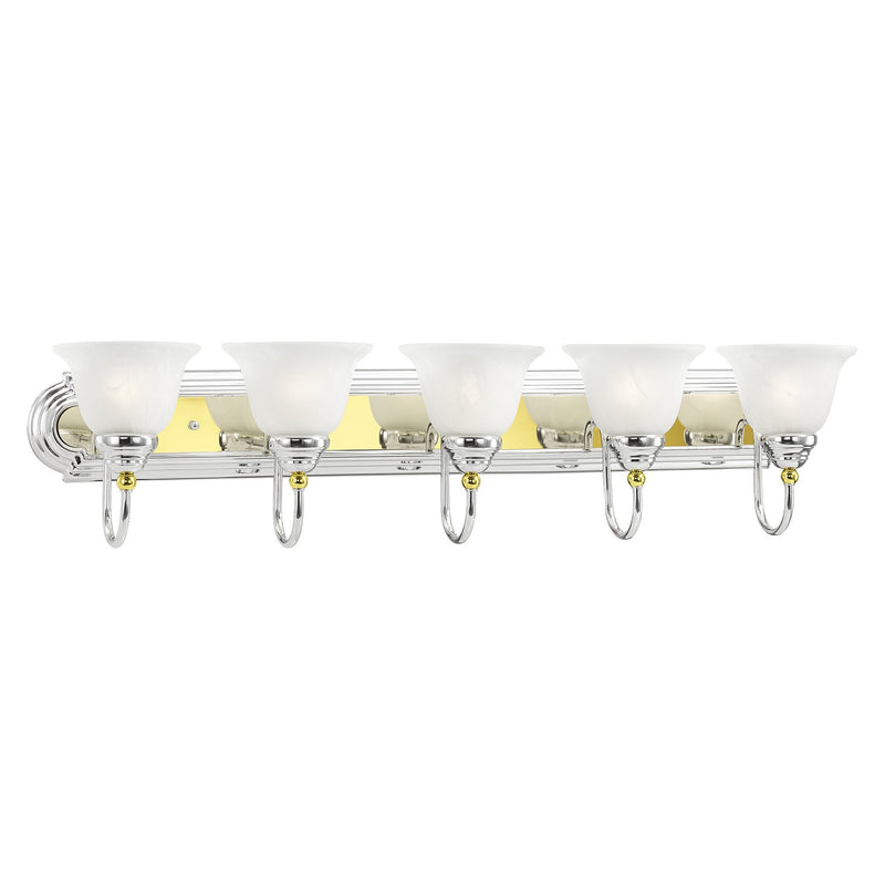 Belmont 5-Light Bath Vanity Light in Polished Chrome & Polished Brass