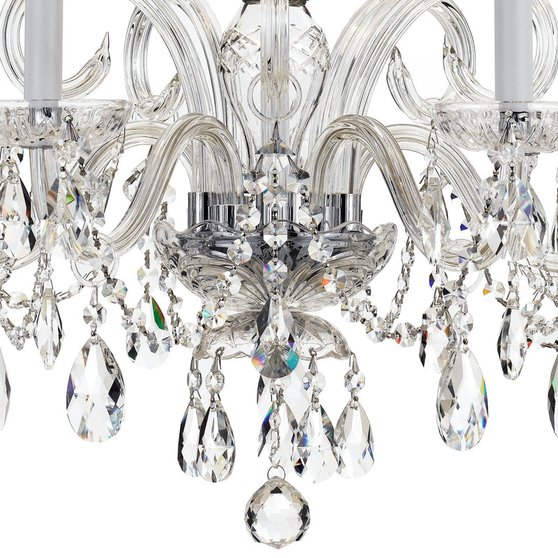 Traditional Crystal 5 Light 22" Chandelier in Polished Chrome