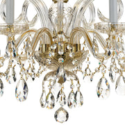 Traditional Crystal 5 Light 22" Chandelier in Polished Brass