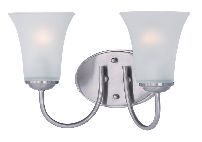Logan 2 Light Bath Vanity Light in Satin Nickel