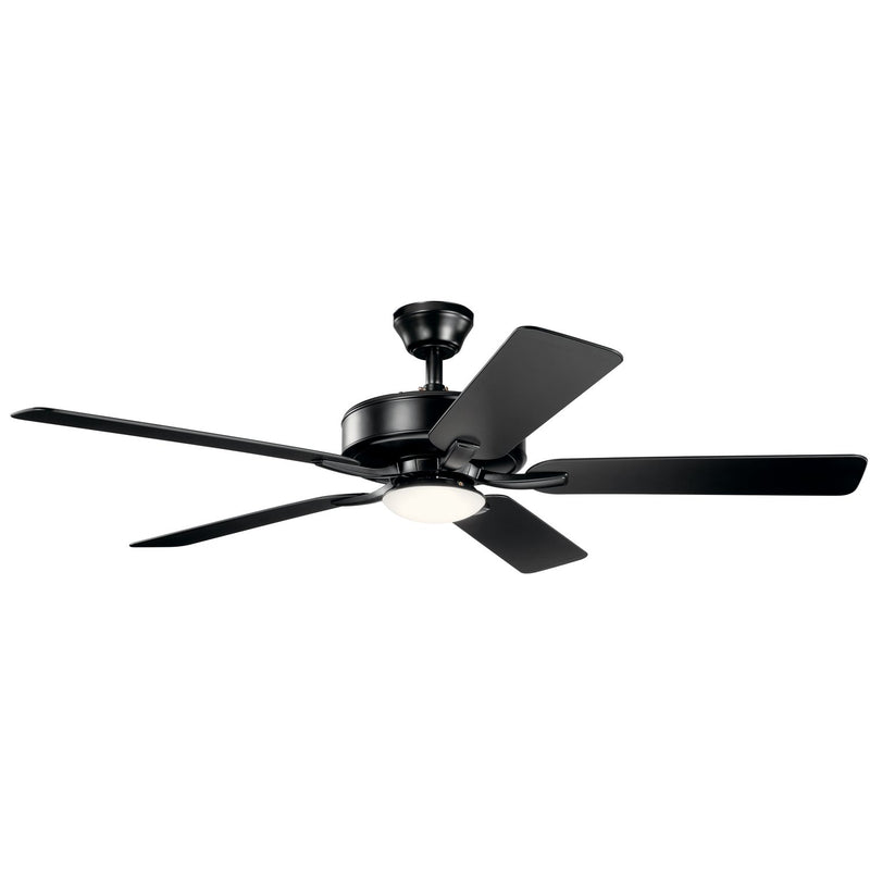 Basics Pro Designer 52" Ceiling Fan with Light in Satin Black