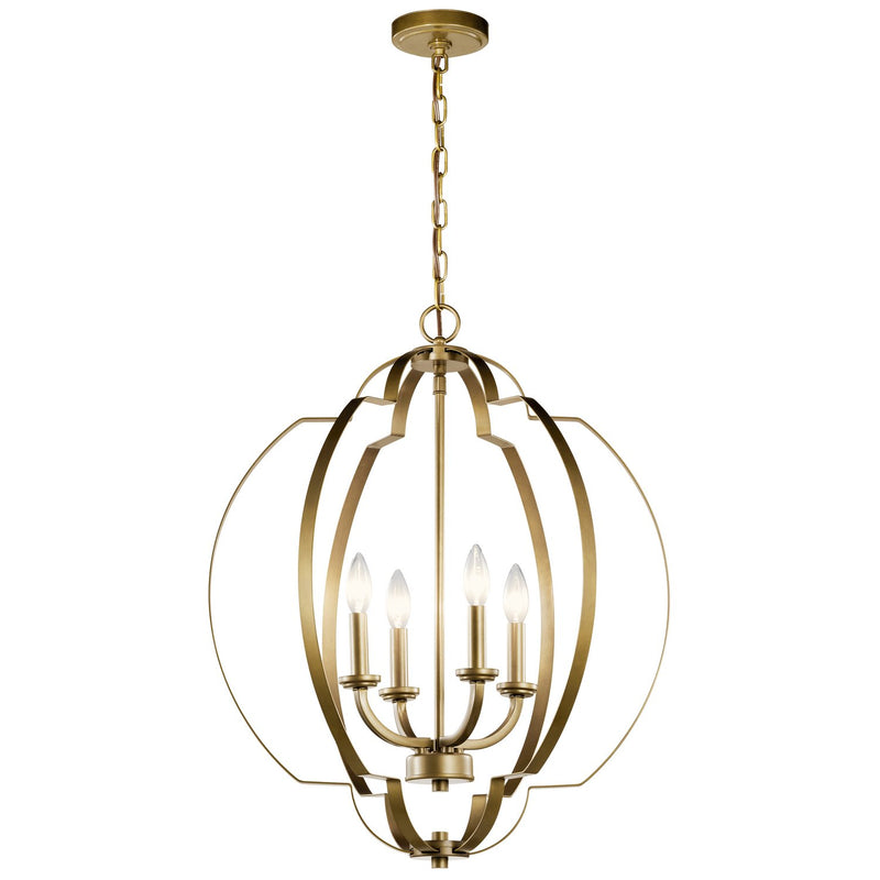Voleta 4-Light Chandelier in Natural Brass