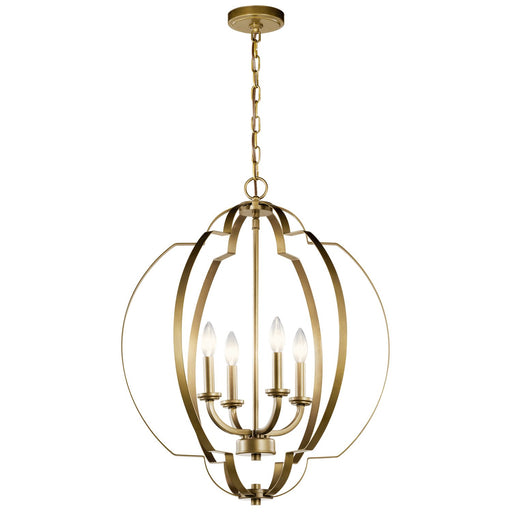 Voleta 4-Light Chandelier in Natural Brass