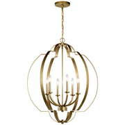 Voleta 6-Light Chandelier in Natural Brass